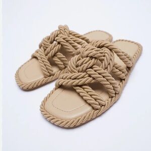 Zara Rope Sandals Slides 40